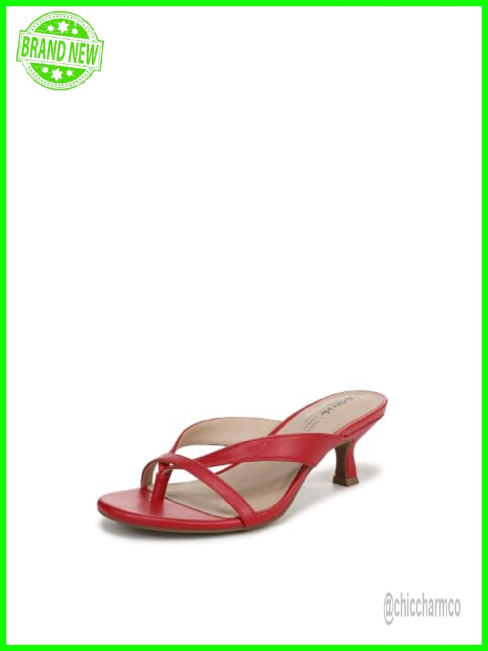 Women's Navine Thong Dress Sandal Mid Flare Heel Open Toe Slip On
